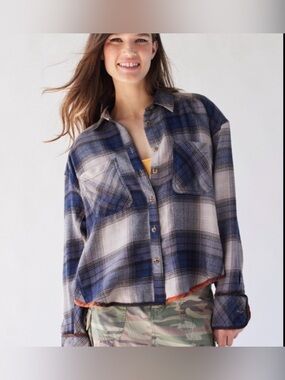 Urban Outfitters BDG Karl Slouchy Flannel Button-Down Shirt - Size s